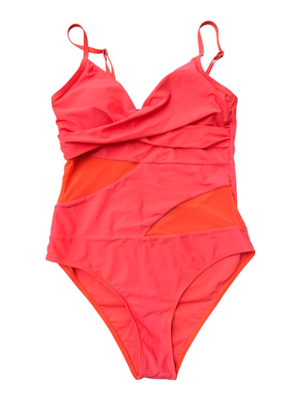 One Piece V Neck Swimsuit Orange Women’s M